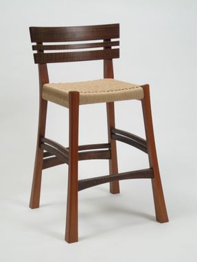 Custom Made Walnut And Mahogany Bar Stool