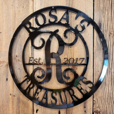 Custom Made Custom Business Name Monogram Established Date Steel Sign