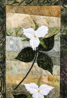 Custom Made Two Trilliums Art Quilt