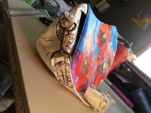 Custom Made Crossbody, Satchel, Fine Art Handbag Featuring Original Acrylic Poppy Art