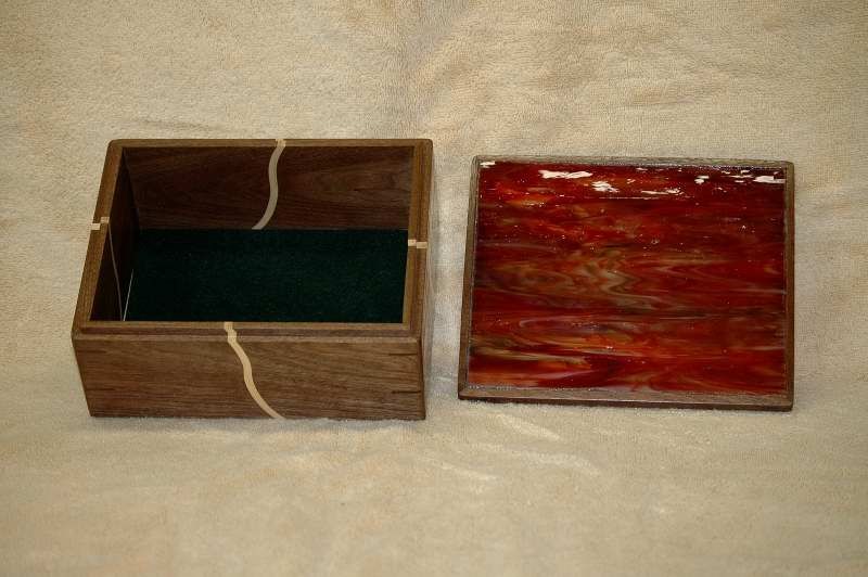 Custom Made Walnut & Glass Keepsake Box by WoodenItBeNice