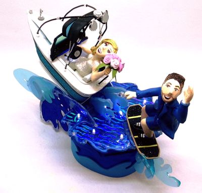 Custom Made Wedding Cake Toppers, Custom Wedding Cake Toppers Nautical Wedding, Boating Wedding Cake Toppers
