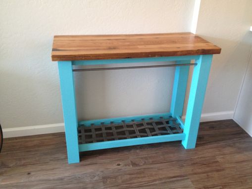 Custom Made Kitchen Cart With Steel Straps