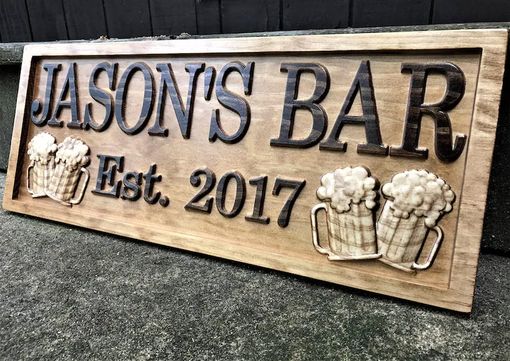 Custom Made Garage Sign Wooden Shop Sign Personalized Man Birthday Fathers Day