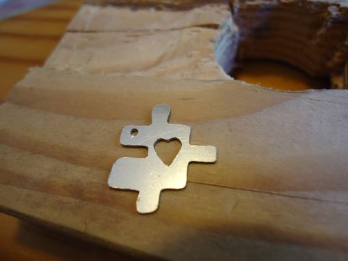Custom Made White Gold Puzzle Piece Pendant
