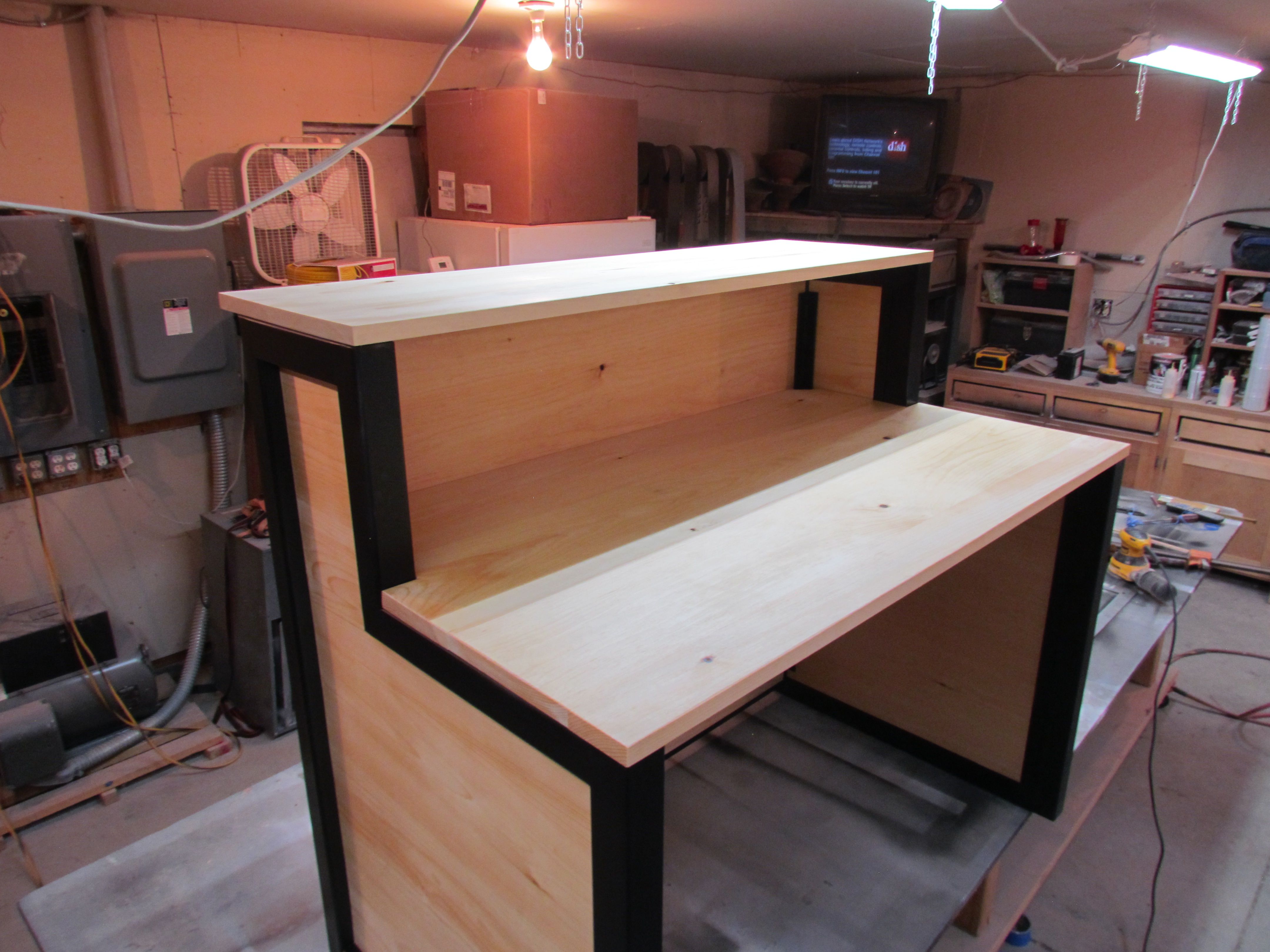 Buy Custom Made Steel And Select Pine Reception Desk, made to order