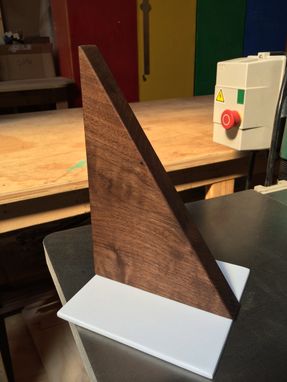 Custom Made Walnut And Steel Bookends