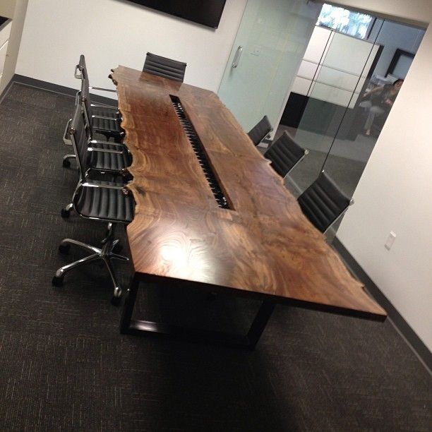 Custom Claro Walnut Boardroom Table by Reclamation Art + Furniture