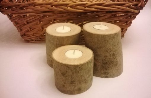 Custom Made Birch Log Tea Light Candle Holders