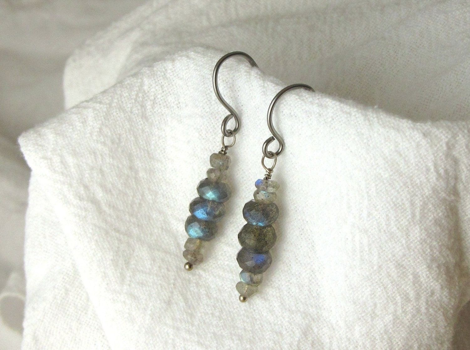 Buy a Hand Crafted Labradorite Earrings, Dangle, Hypoallergenic, Stack ...