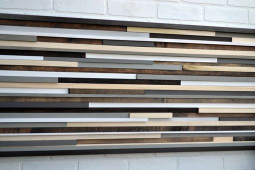Custom Made Wood Sculpture Queen Headboard - Horizontal Lines