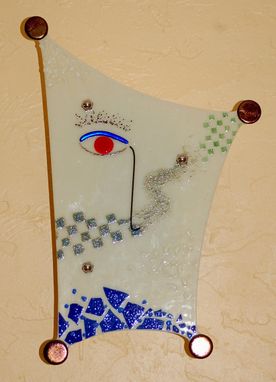 Custom Made Fused Glass Wall Sconce - "Observer" - Sold