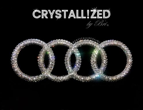 Custom Made Pink Audi Car Emblem Genuine European Crystals Crystallized Bling Bedazzled Rings Badge