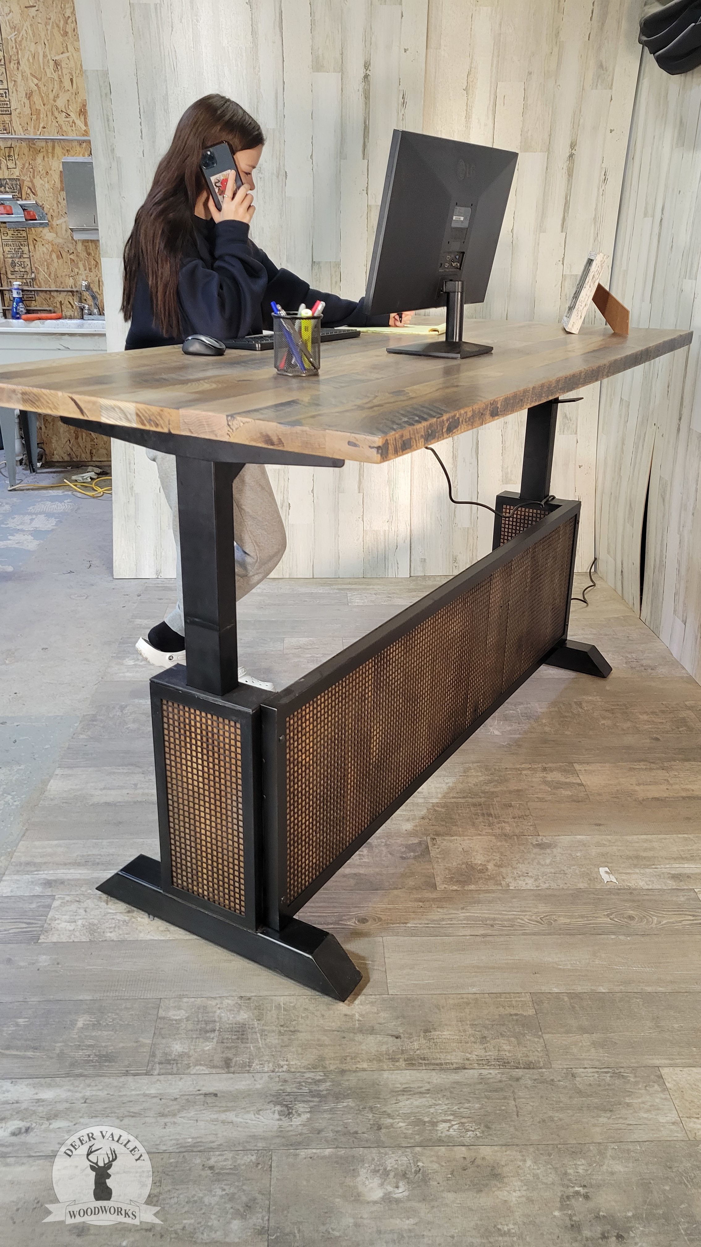 Buy Custom Made Reclaimed Barnwood Standing Desk, Reclaimed Wood Desk, Standing Desk, Sit Stand