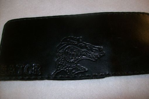 Custom Made Leather Imperial Trifold Wallet With Alligator Design