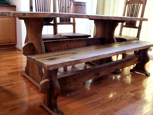 Custom Made Bavarian Style Reclaimed Barnwood Trestle Table