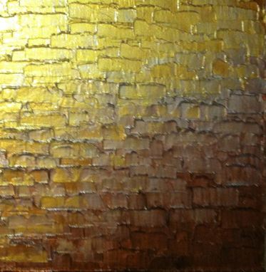 Custom Made Original Abstract Metallic Reflective Painting Gold Bronze Impasto Palette Knife Textured Art