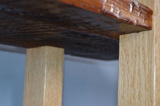 Custom Made Reclaimed Barn Wood Table W/ Quarter Sawn Red Oak Legs