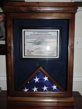 Custom Made Flag Case With Certificate Frame