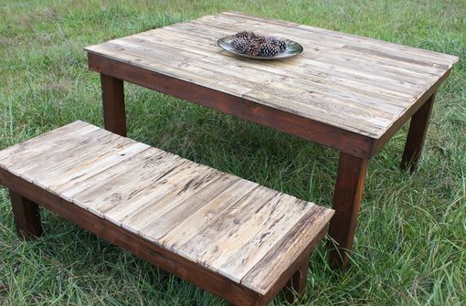 Custom Made Farmhouse Dining Table And Bench