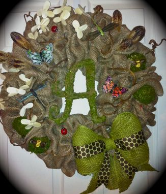 Custom Made Woodsy And Whimsical Burlap Wreath