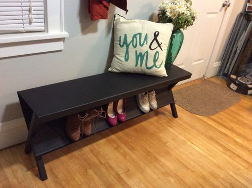 Custom Made Modern Storage Bench For Shoes And Magazines