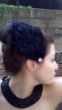 Custom Made Sale Black Feather Hair Fascinator, Great For Black Swan And Other Halloween Costumes, Ready To Ship