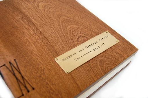 Custom Made Mahogany Guest Book With Wood Covers - Custom Wedding Personalized Anniversary Gift