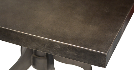 Custom Made Zander, Industrial Metal Double Pedestal Dining Table