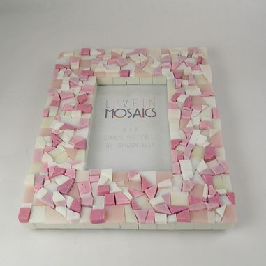 Custom Made Pink Mosaic Picture Frame 4x6