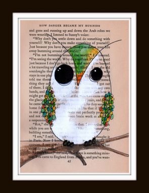 Custom Made Owl Art Prints - Set Of 5 Owl Are Prints In 5x7 Size