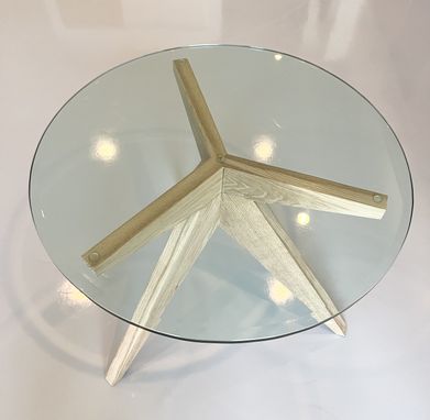 Custom Made Tripod Table Base W/ Glass Top