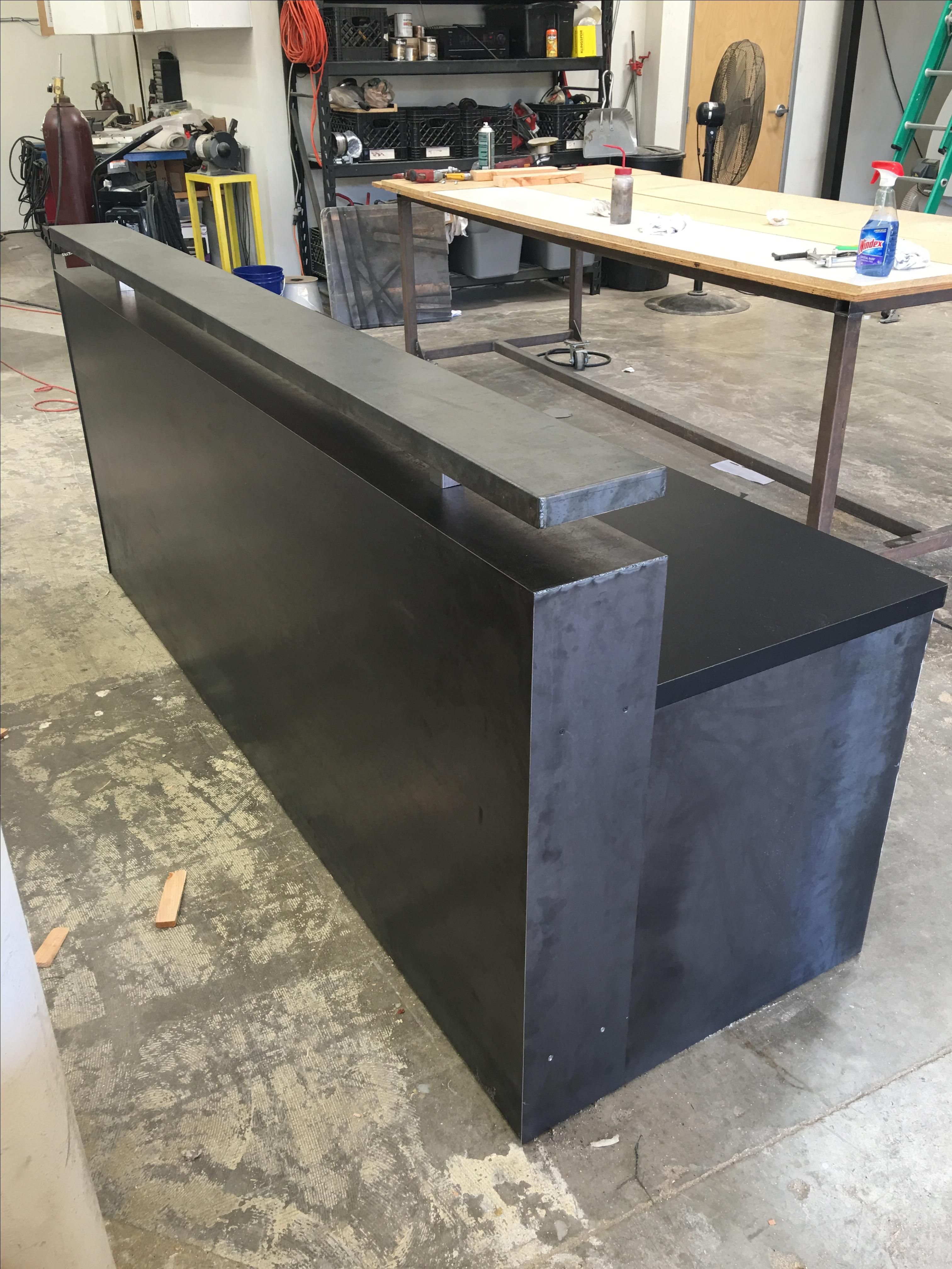 Buy A Custom Made 44 Black Steel Memphis Reception Desk Made To