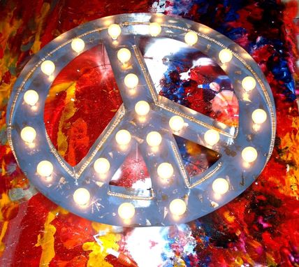 Custom Made Marquee Peace Vintage Outdoor Aluminum Double