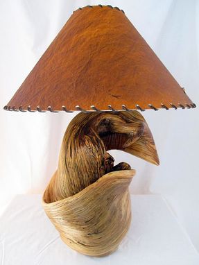 Custom Made Juniper Wood Rustic Table Lamp