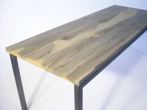 Custom Made Blue Pine + Sanded Steel Coffee Table
