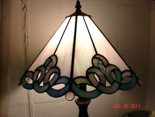 Custom Made Stained Glass Ribbon Panel Lamp