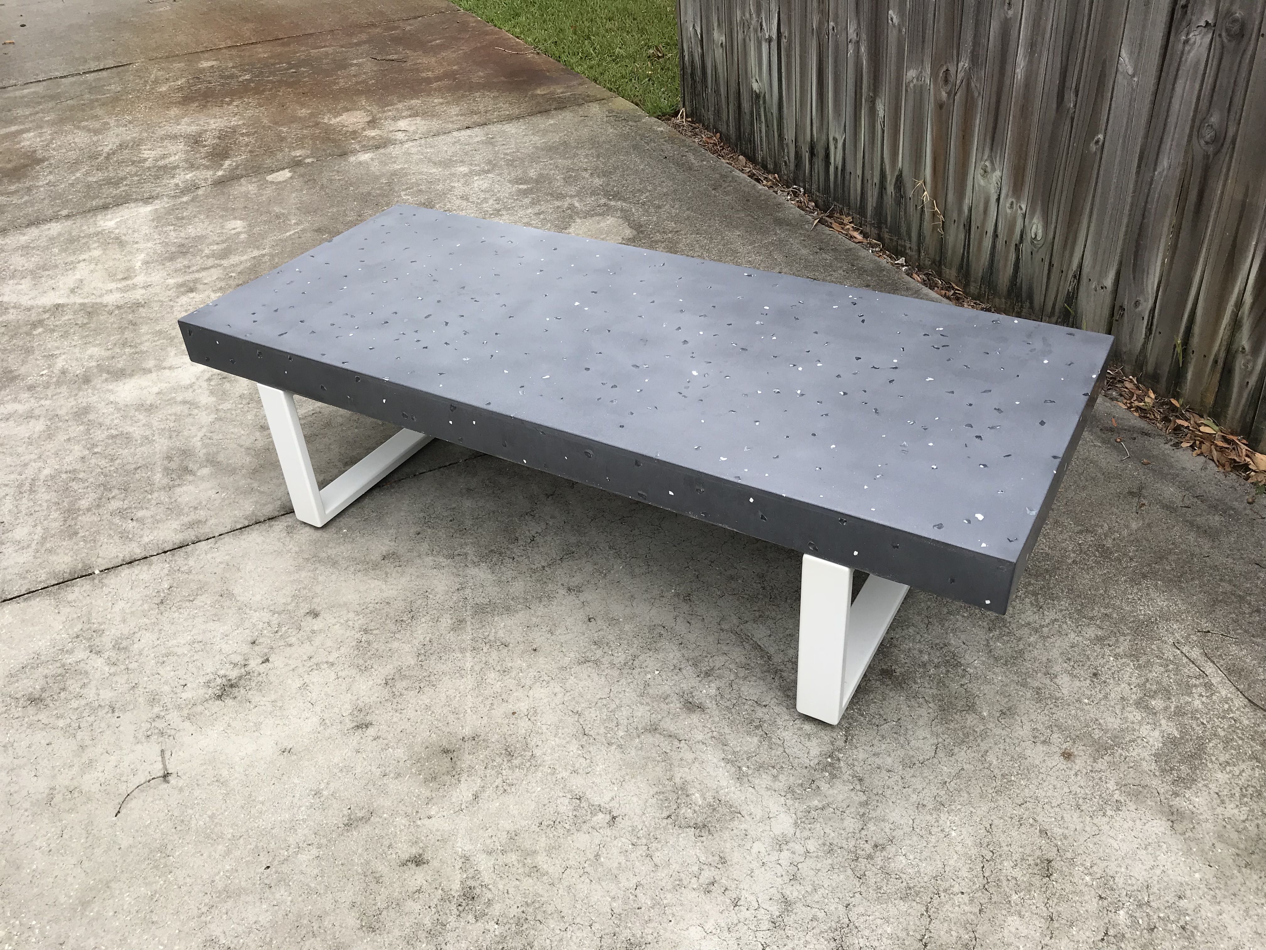 Custom Made Concrete Coffee Table With Steel Frame By Ore 96 Custom Made Concrete Coffee Table With Steel Frame