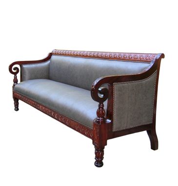 Custom Made Philadelphia Mahogany Bench Sofa Sold