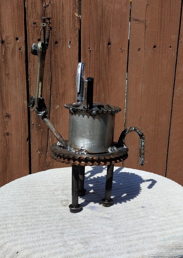 Buy Custom Made Metal Art Pen Holder, made to order from CraZy Critters