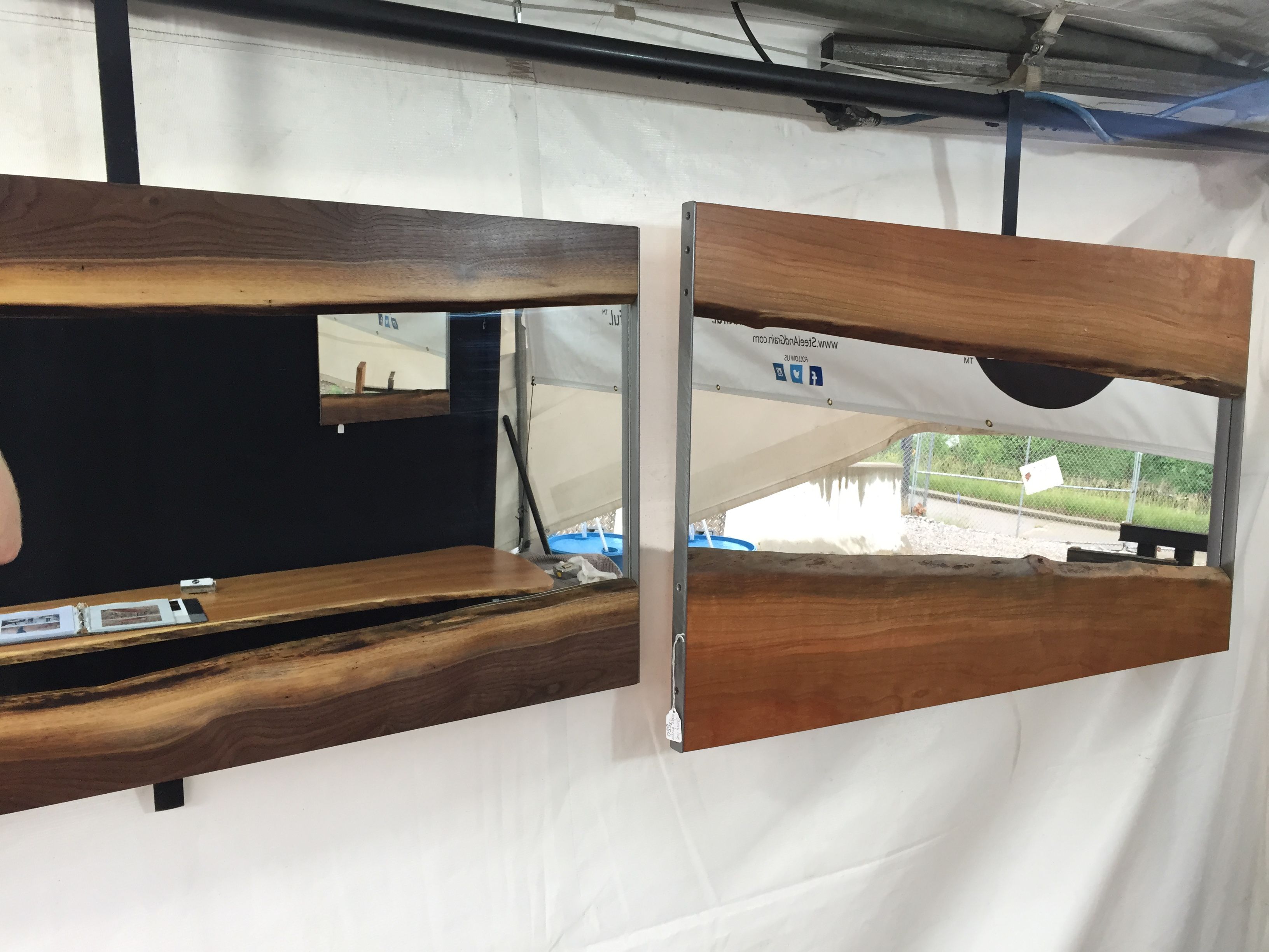 Handmade Live Edge Wood Mirror by Steel & Grain