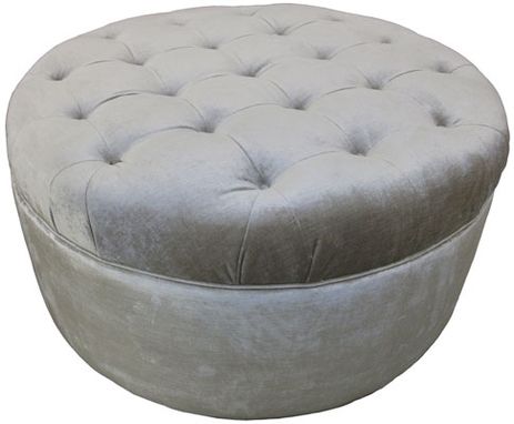 Custom Made Large Tufted Round Ottoman