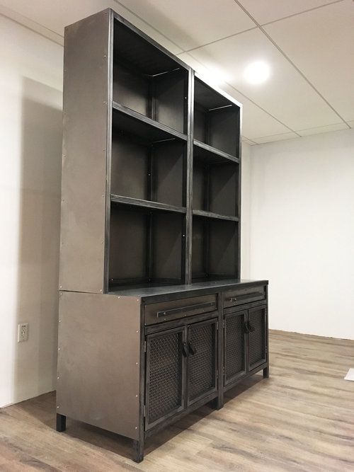 Custom Industrial Steel Hutch by Two Bolts Studios