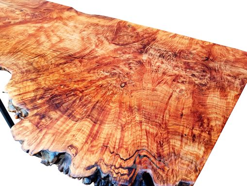 Custom Made Sofa Table- Live Edge- Industrial Table- Console Table- Desk- Natural Wood- Modern- Big Leaf Burl