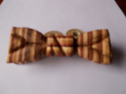 Custom Made Bow Tie - Classic Beige/Brown/Red Colorply
