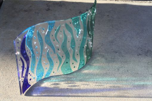 Custom Made Glass Art Sculpture "Rolling Waves"