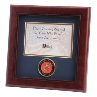 Custom Made U.S. Marine Corps Medallion Landscape Picture Frame