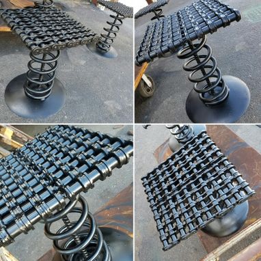 Custom Made Industrial Bar Stool Made From Truck Springs By Raymond Guest