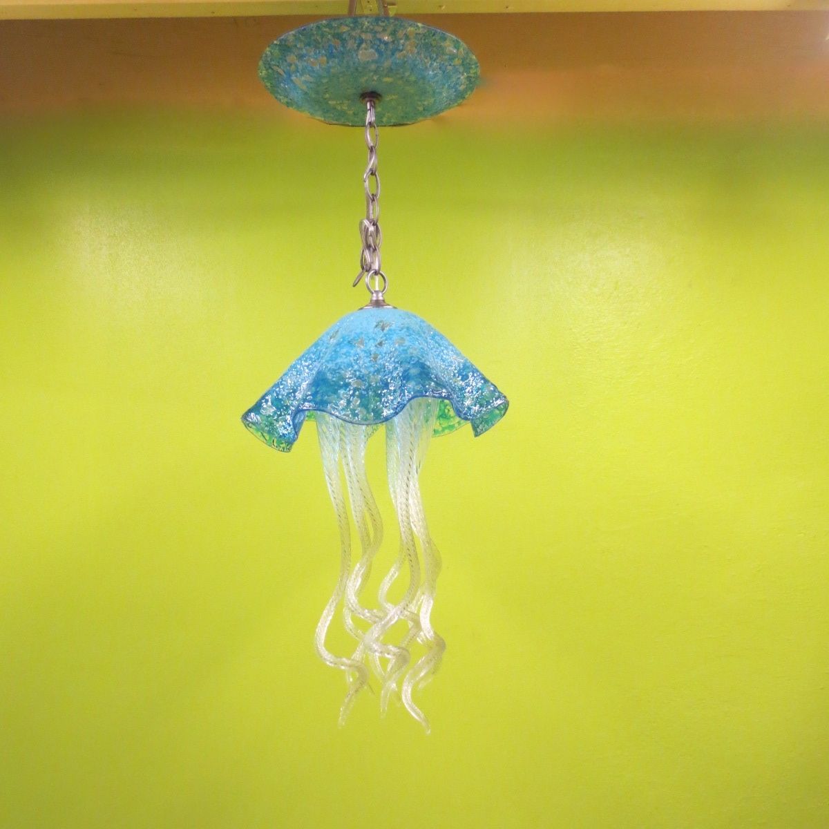Buy Hand Crafted Jellyfish Pendant Light Turquoise Jellyfish Blown