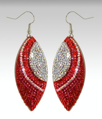 Custom Made Light Siam Red Statement Earrings In Sterling Silver - Made With Swarovski Elements